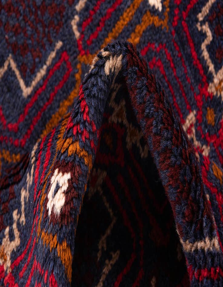 Detail image of  2' 10 x 4' 5  Hand Knotted Balouch Persian Wool Rug