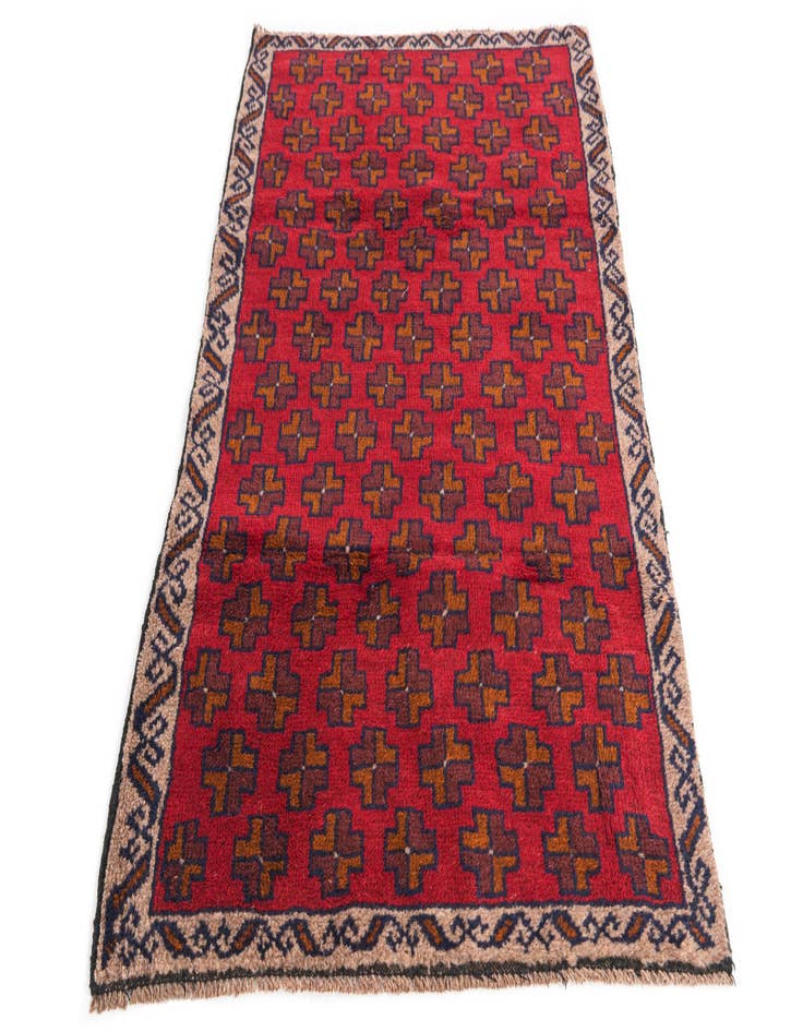 Detail image of  2' 9 x 4' 7  Hand Knotted Balouch Persian Wool Rug