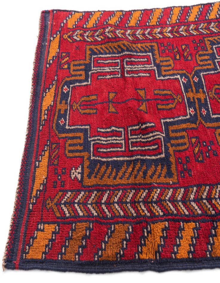 Detail image of  2' 10 x 4' 7  Hand Knotted Balouch Persian Wool Rug