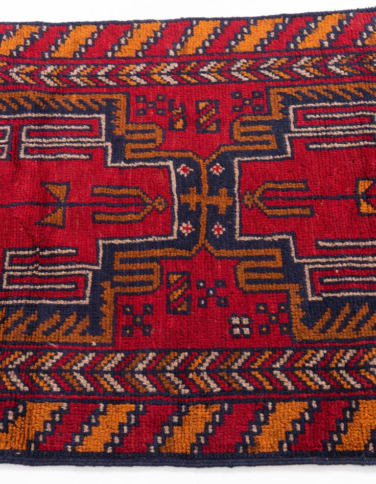 Detail image of  2' 10 x 4' 7  Hand Knotted Balouch Persian Wool Rug