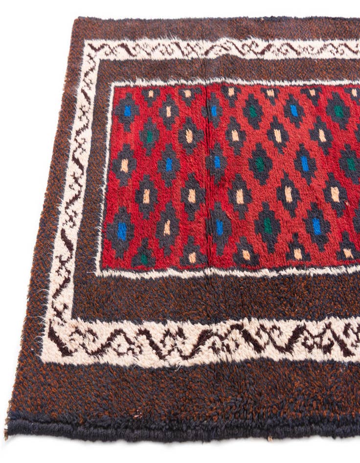 Detail image of  2' 9 x 4' 7  Hand Knotted Balouch Persian Wool Rug