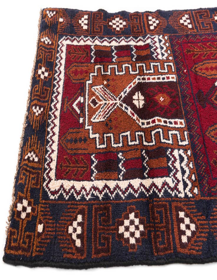 Detail image of  2' 9 x 4' 7  Hand Knotted Balouch Persian Wool Rug