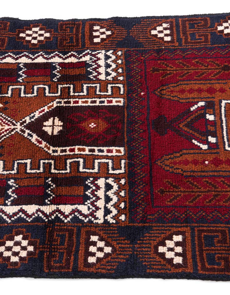 Detail image of  2' 9 x 4' 7  Hand Knotted Balouch Persian Wool Rug