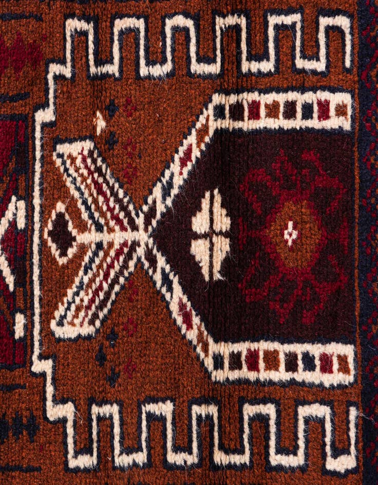 Detail image of  2' 9 x 4' 7  Hand Knotted Balouch Persian Wool Rug