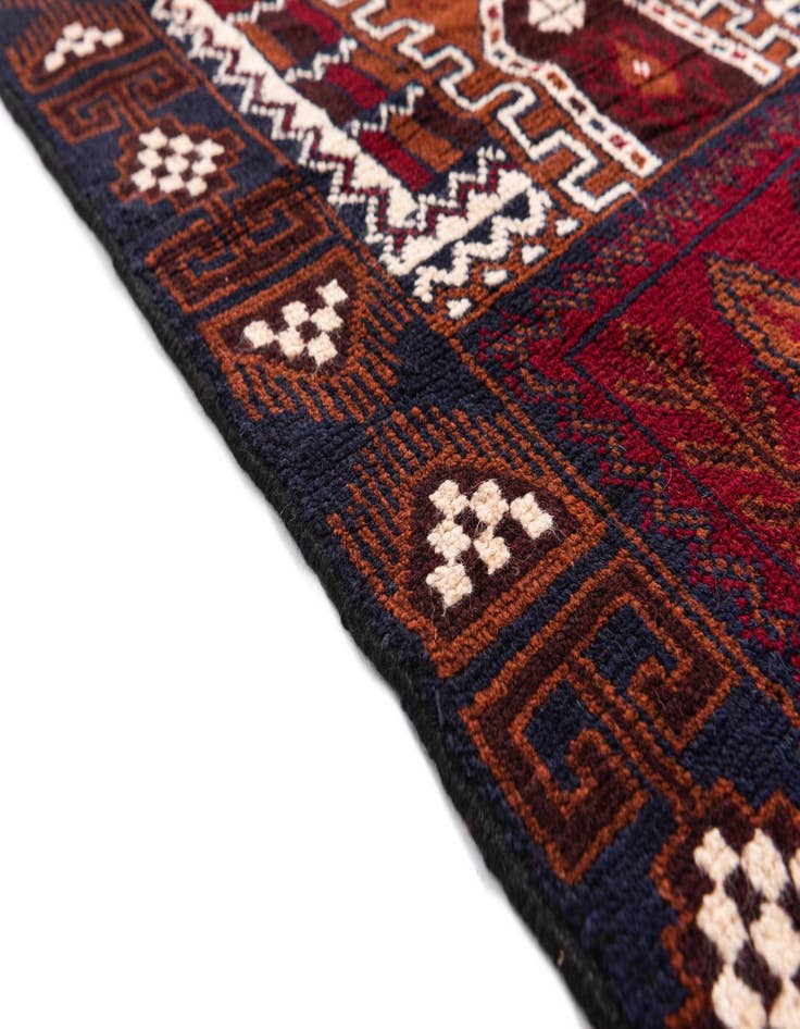Detail image of  2' 9 x 4' 7  Hand Knotted Balouch Persian Wool Rug