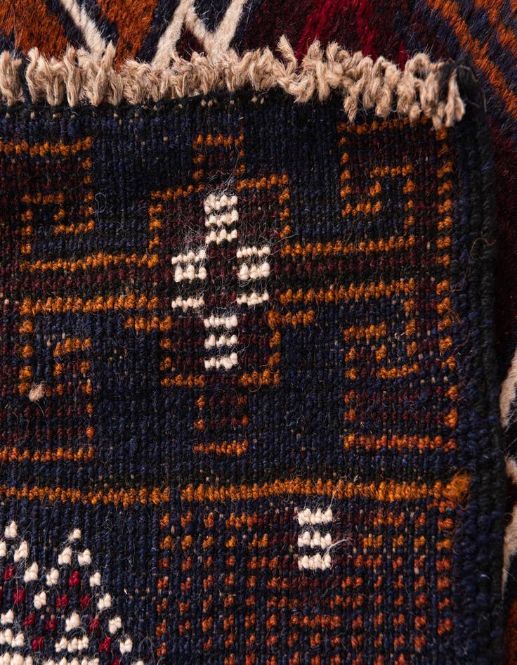 Detail image of  2' 9 x 4' 7  Hand Knotted Balouch Persian Wool Rug