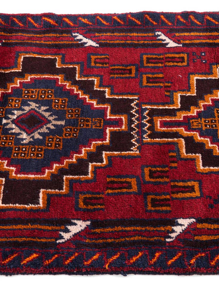 Detail image of  2' 10 x 4' 6  Hand Knotted Balouch Persian Wool Rug