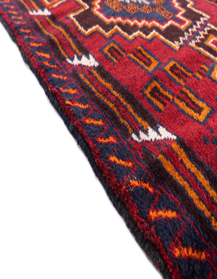 Detail image of  2' 10 x 4' 6  Hand Knotted Balouch Persian Wool Rug