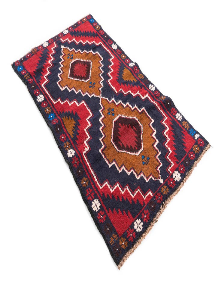 Detail image of  2' 8 x 4' 9  Hand Knotted Balouch Persian Wool Rug