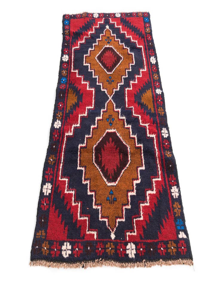 Detail image of  2' 8 x 4' 9  Hand Knotted Balouch Persian Wool Rug