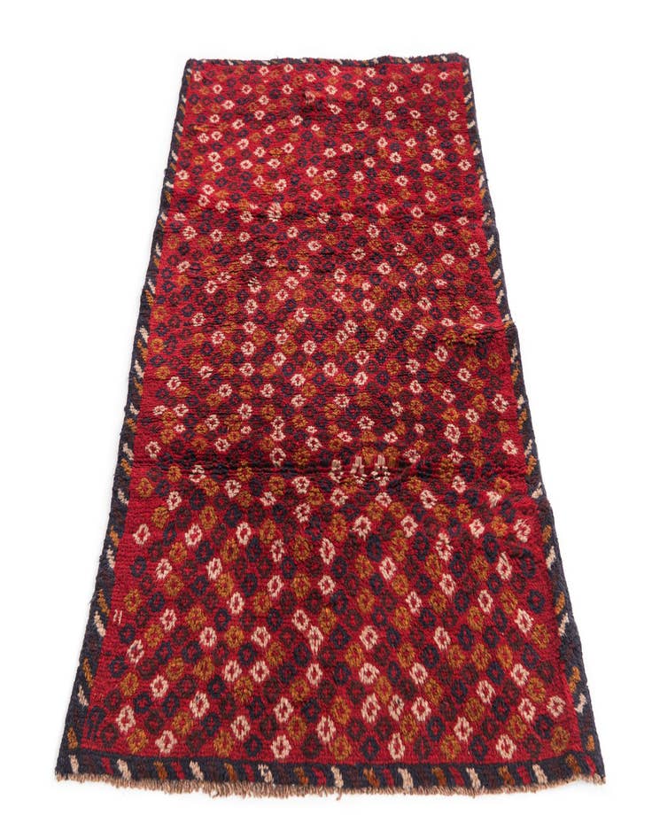 Detail image of  2' 10 x 4' 6  Hand Knotted Balouch Persian Wool Rug