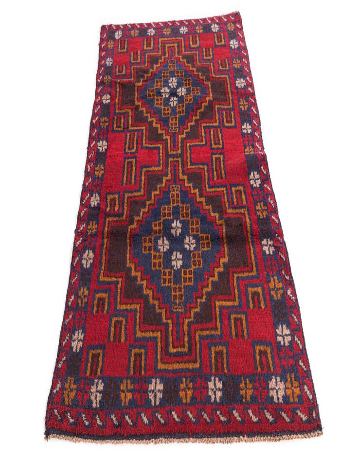 Detail image of  2' 8 x 4' 10  Hand Knotted Balouch Persian Wool Rug