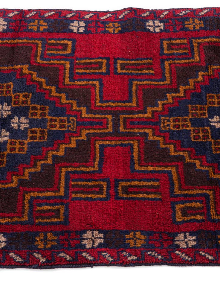Detail image of  2' 8 x 4' 10  Hand Knotted Balouch Persian Wool Rug