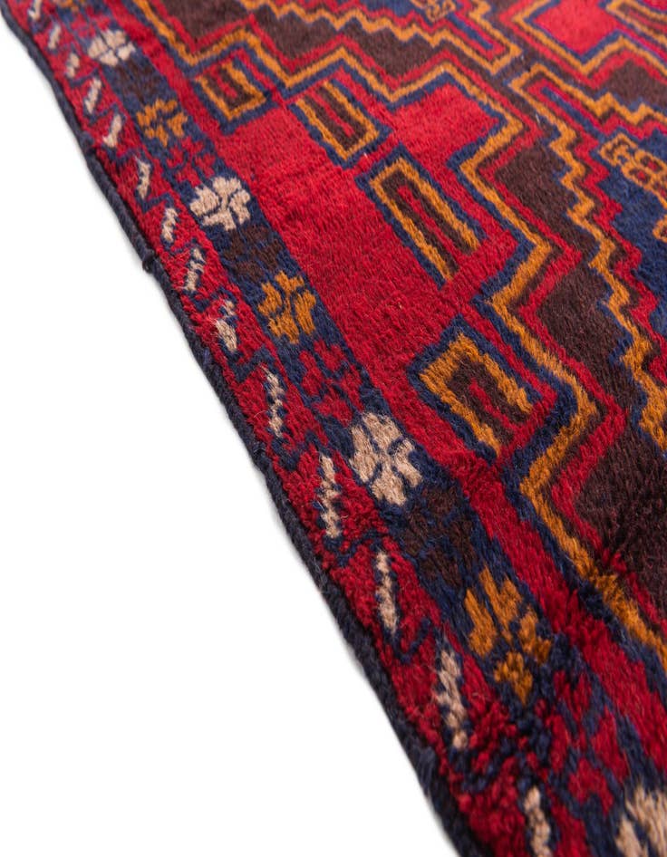 Detail image of  2' 8 x 4' 10  Hand Knotted Balouch Persian Wool Rug