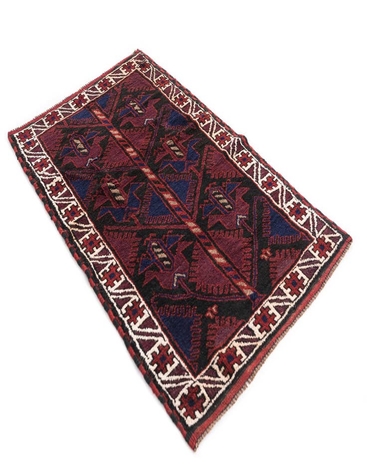 Detail image of  2' 9 x 4' 9  Hand Knotted Balouch Persian Wool Rug