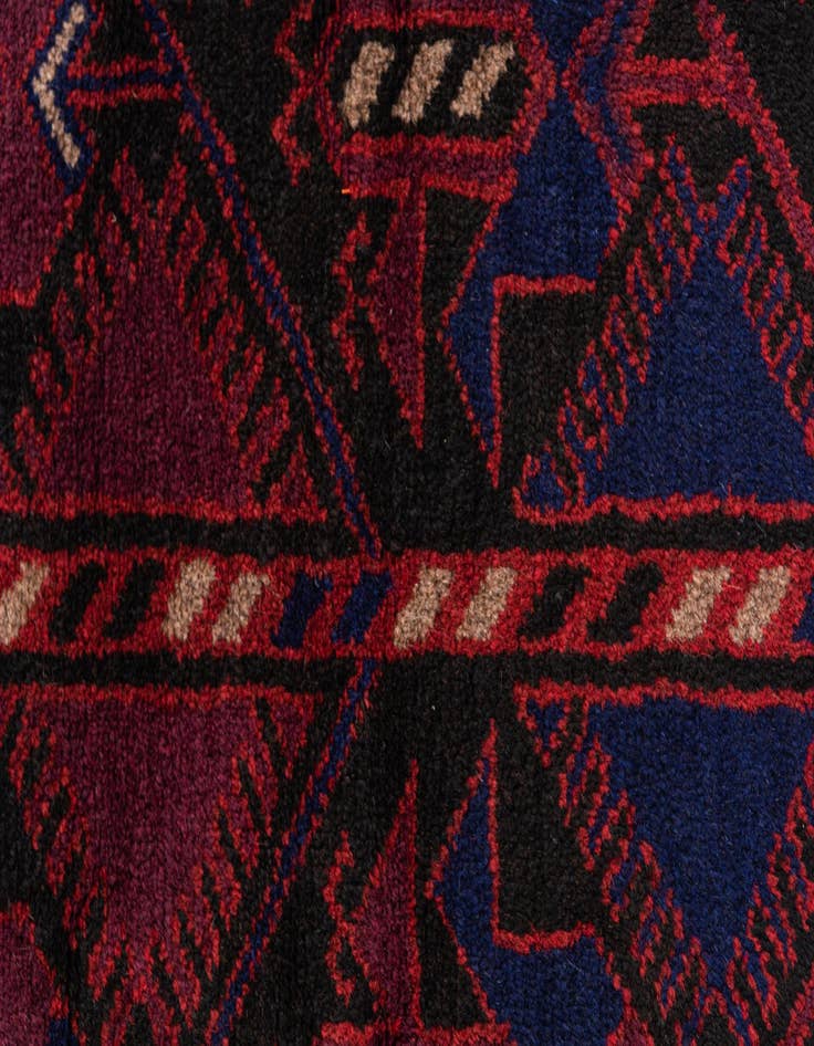 Detail image of  2' 9 x 4' 9  Hand Knotted Balouch Persian Wool Rug