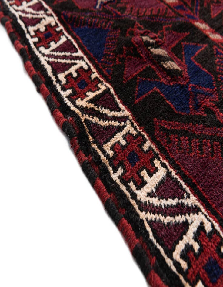 Detail image of  2' 9 x 4' 9  Hand Knotted Balouch Persian Wool Rug