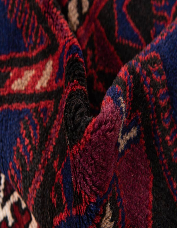 Detail image of  2' 9 x 4' 9  Hand Knotted Balouch Persian Wool Rug