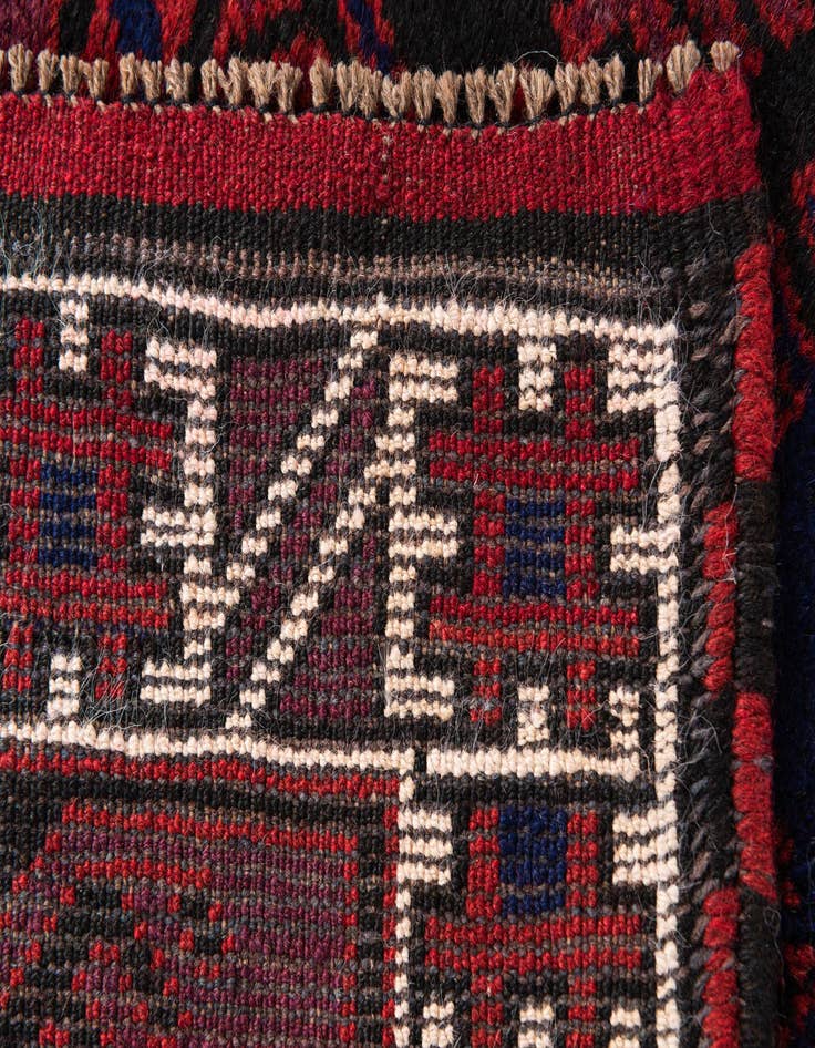 Detail image of  2' 9 x 4' 9  Hand Knotted Balouch Persian Wool Rug