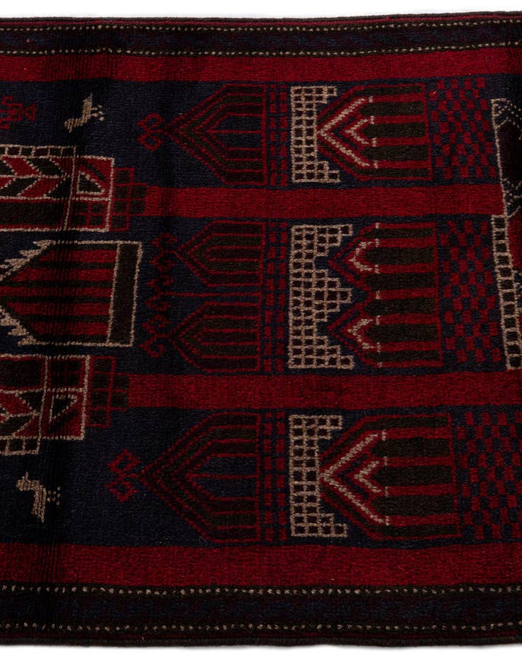 Detail image of  3' x 4' 7  Hand Knotted Balouch Persian Wool Rug