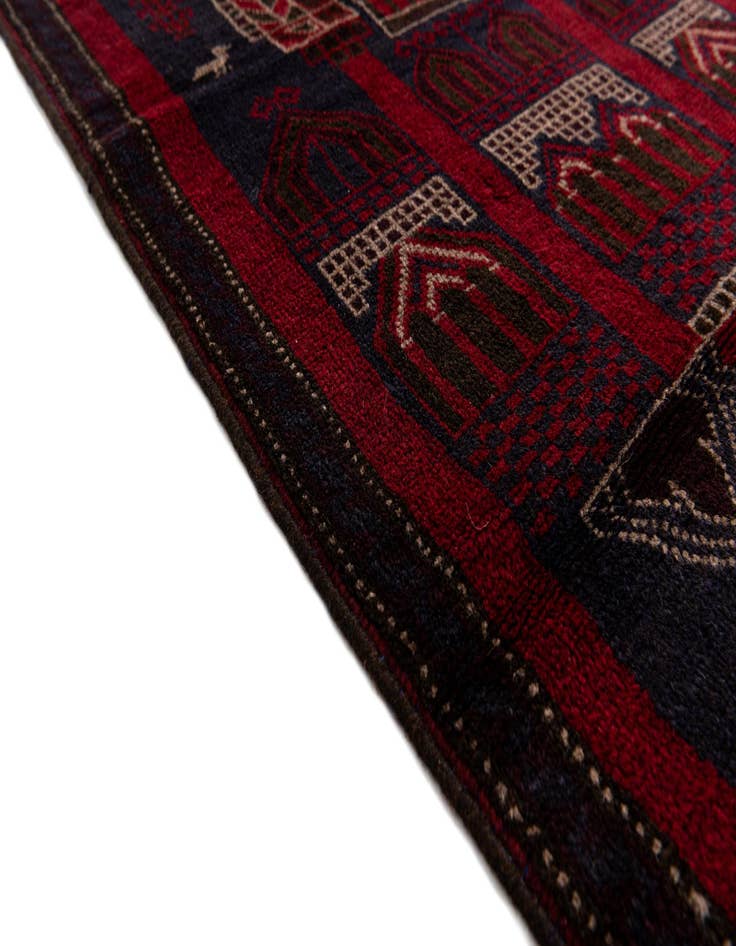 Detail image of  3' x 4' 7  Hand Knotted Balouch Persian Wool Rug