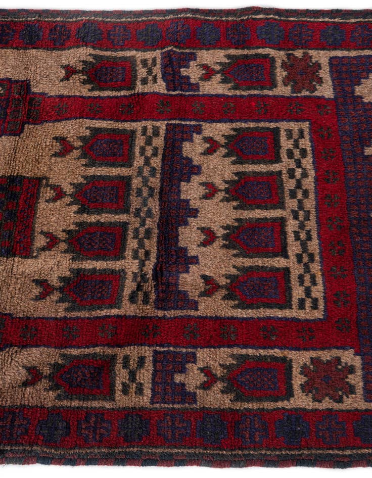 Detail image of  2' 10 x 4' 8  Hand Knotted Balouch Persian Wool Rug