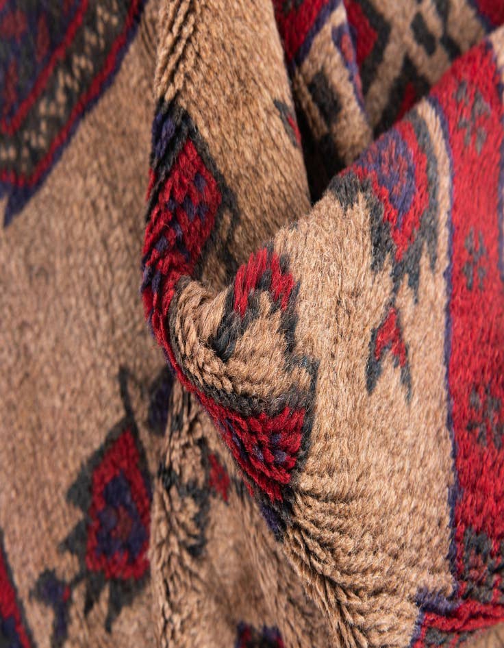 Detail image of  2' 10 x 4' 8  Hand Knotted Balouch Persian Wool Rug