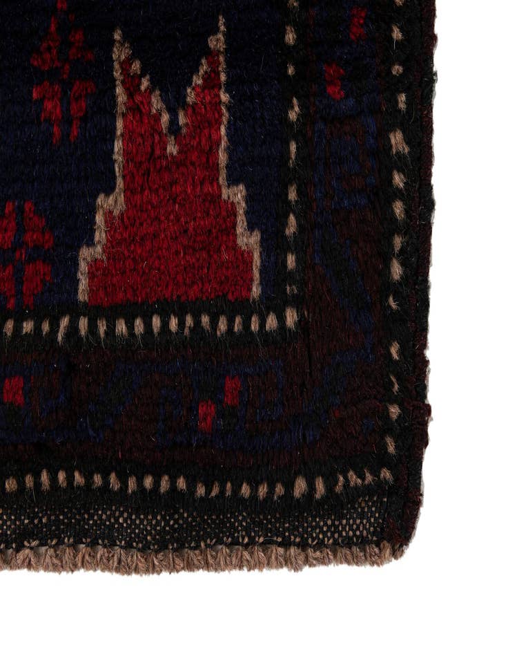 Detail image of  2' 10 x 5'  Hand Knotted Balouch Persian Wool Rug