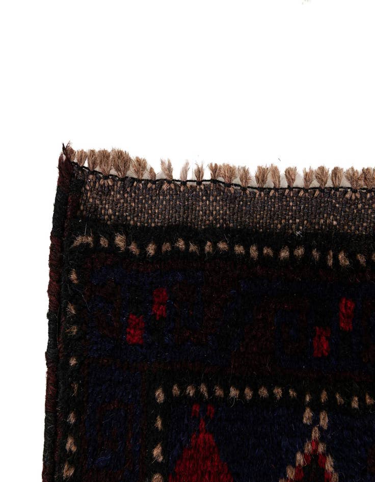 Detail image of  2' 10 x 5'  Hand Knotted Balouch Persian Wool Rug