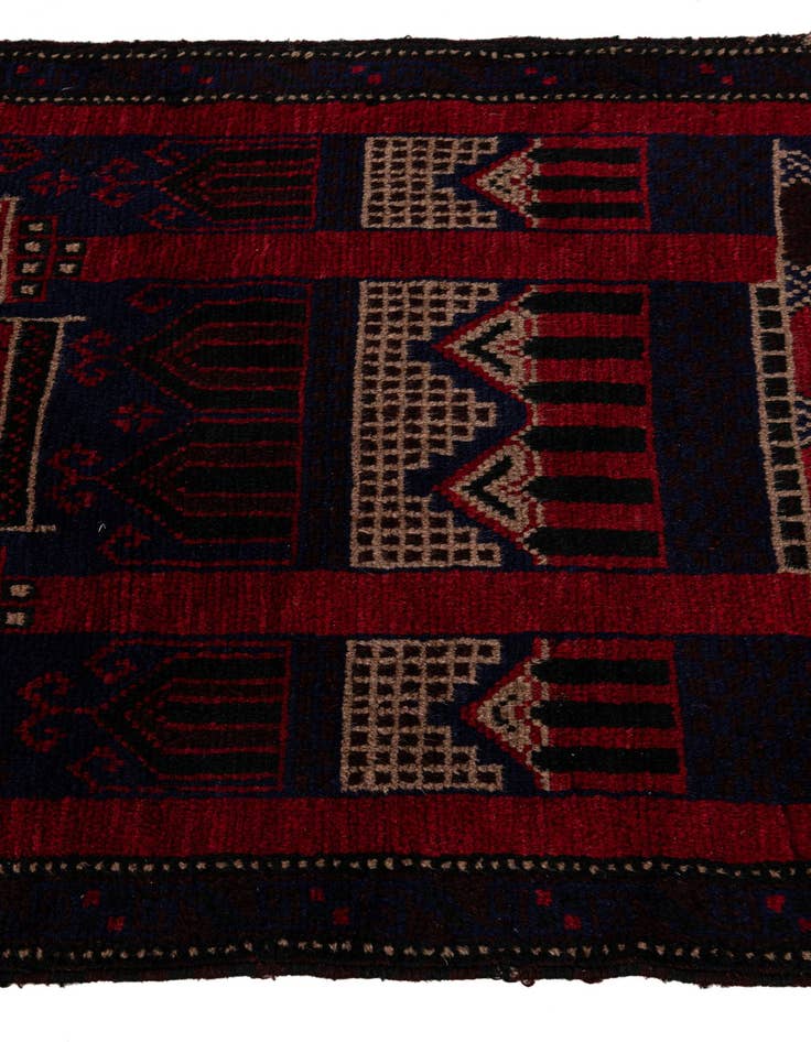 Detail image of  2' 10 x 5'  Hand Knotted Balouch Persian Wool Rug