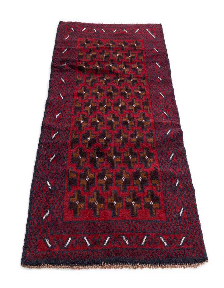 Detail image of  2' 10 x 4' 6  Hand Knotted Balouch Persian Wool Rug