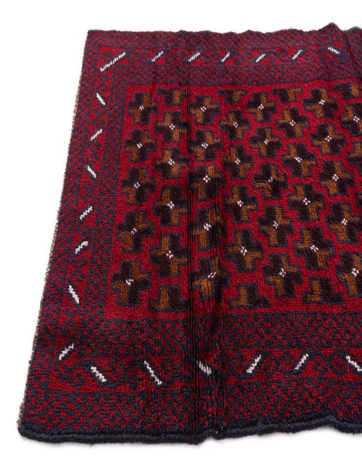 Detail image of  2' 10 x 4' 6  Hand Knotted Balouch Persian Wool Rug