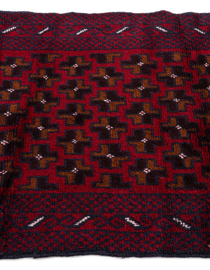Detail image of  2' 10 x 4' 6  Hand Knotted Balouch Persian Wool Rug