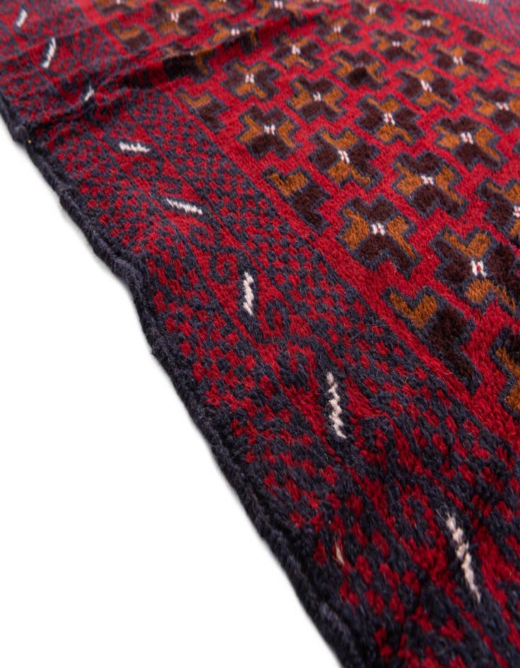 Detail image of  2' 10 x 4' 6  Hand Knotted Balouch Persian Wool Rug