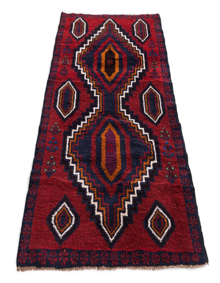 Detail image of  2' 9 x 4' 7  Hand Knotted Balouch Persian Wool Rug