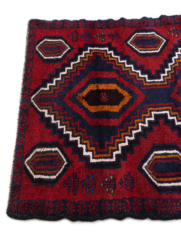 Detail image of  2' 9 x 4' 7  Hand Knotted Balouch Persian Wool Rug