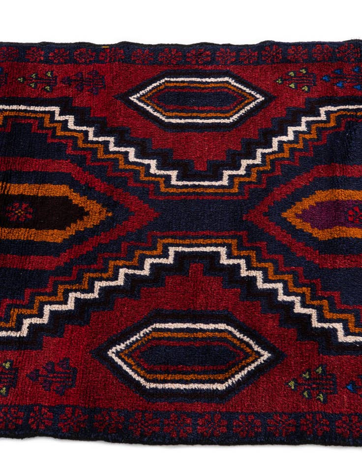 Detail image of  2' 9 x 4' 7  Hand Knotted Balouch Persian Wool Rug