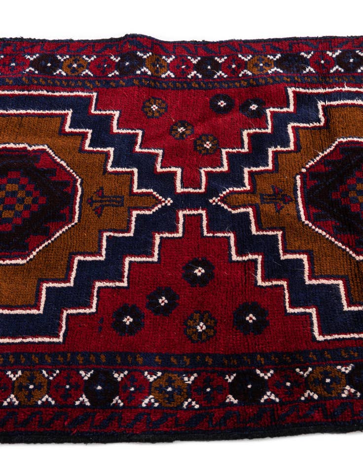Detail image of  2' 10 x 4' 9  Hand Knotted Balouch Persian Wool Rug