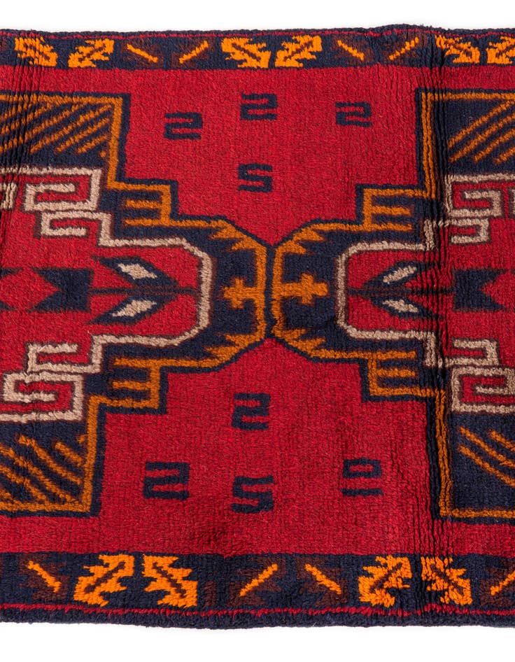 Detail image of  2' 10 x 4' 6  Hand Knotted Balouch Persian Wool Rug