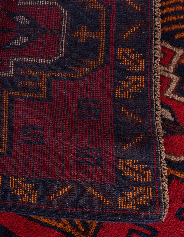 Detail image of  2' 10 x 4' 6  Hand Knotted Balouch Persian Wool Rug