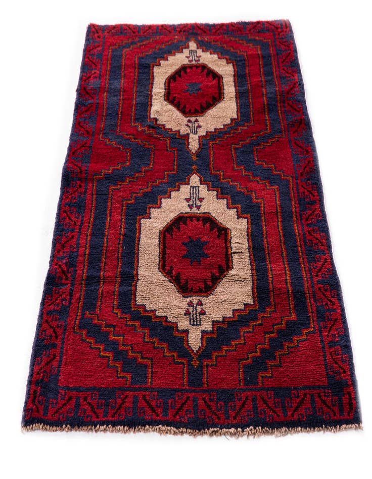 Detail image of  3' x 4' 9  Hand Knotted Balouch Persian Wool Rug