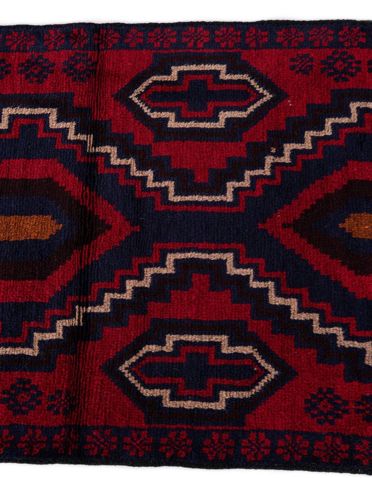 Detail image of  2' 9 x 4' 8  Hand Knotted Balouch Persian Wool Rug