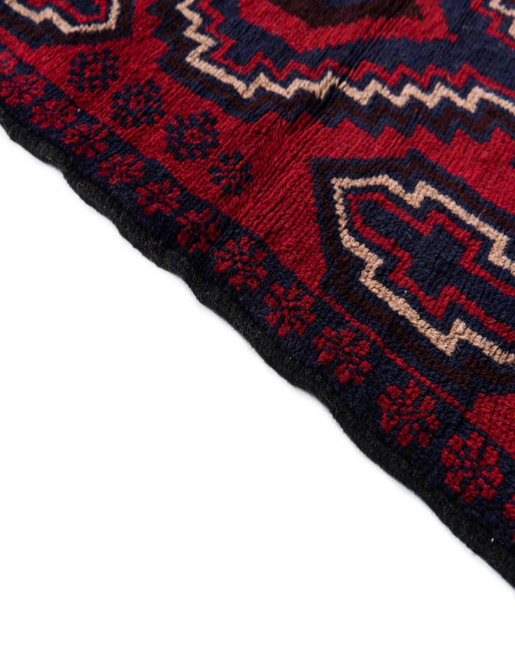 Detail image of  2' 9 x 4' 8  Hand Knotted Balouch Persian Wool Rug