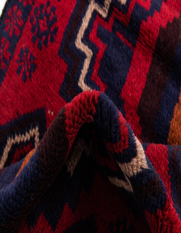 Detail image of  2' 9 x 4' 8  Hand Knotted Balouch Persian Wool Rug