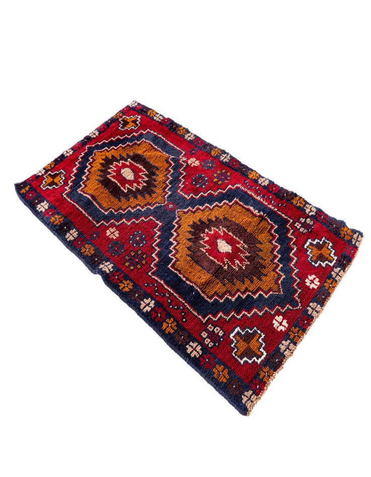 Detail image of  2' 9 x 4' 9  Hand Knotted Balouch Persian Wool Rug