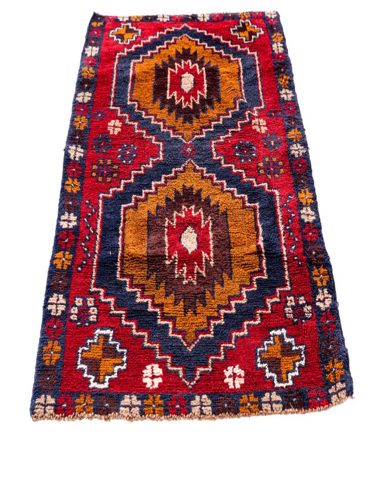 Detail image of  2' 9 x 4' 9  Hand Knotted Balouch Persian Wool Rug