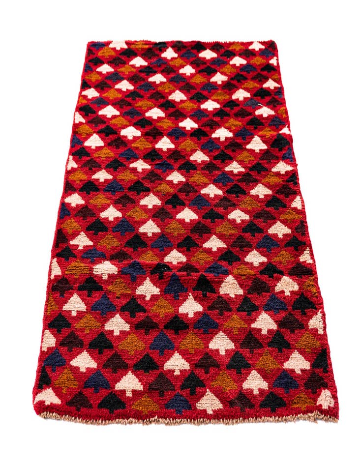 Detail image of  2' 9 x 4' 8  Hand Knotted Balouch Persian Wool Rug