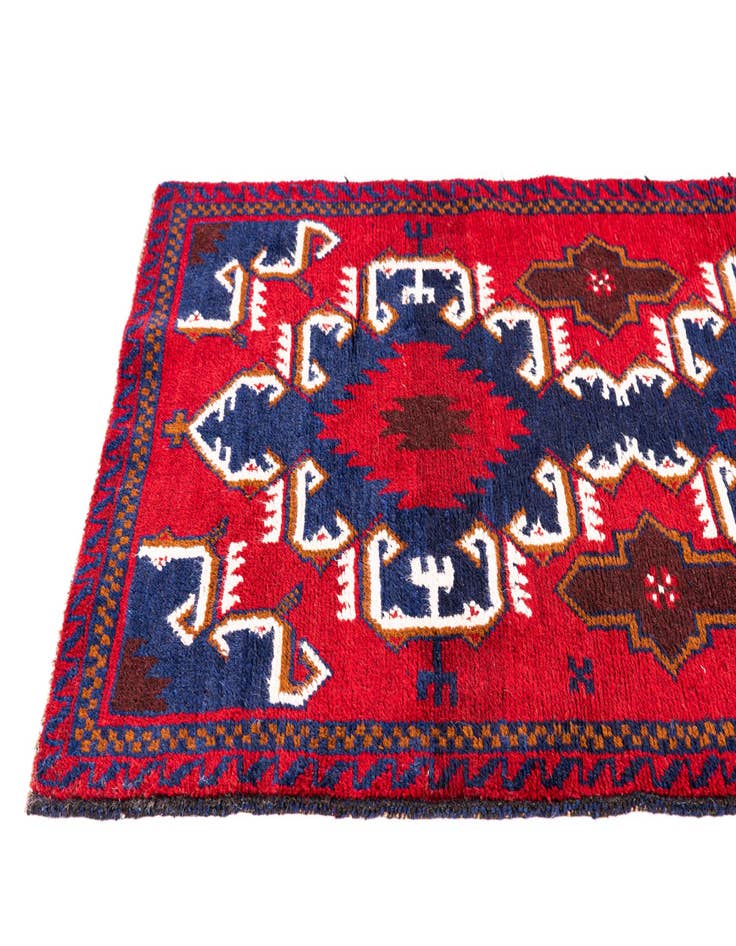 Detail image of  2' 9 x 4' 8  Hand Knotted Balouch Persian Wool Rug