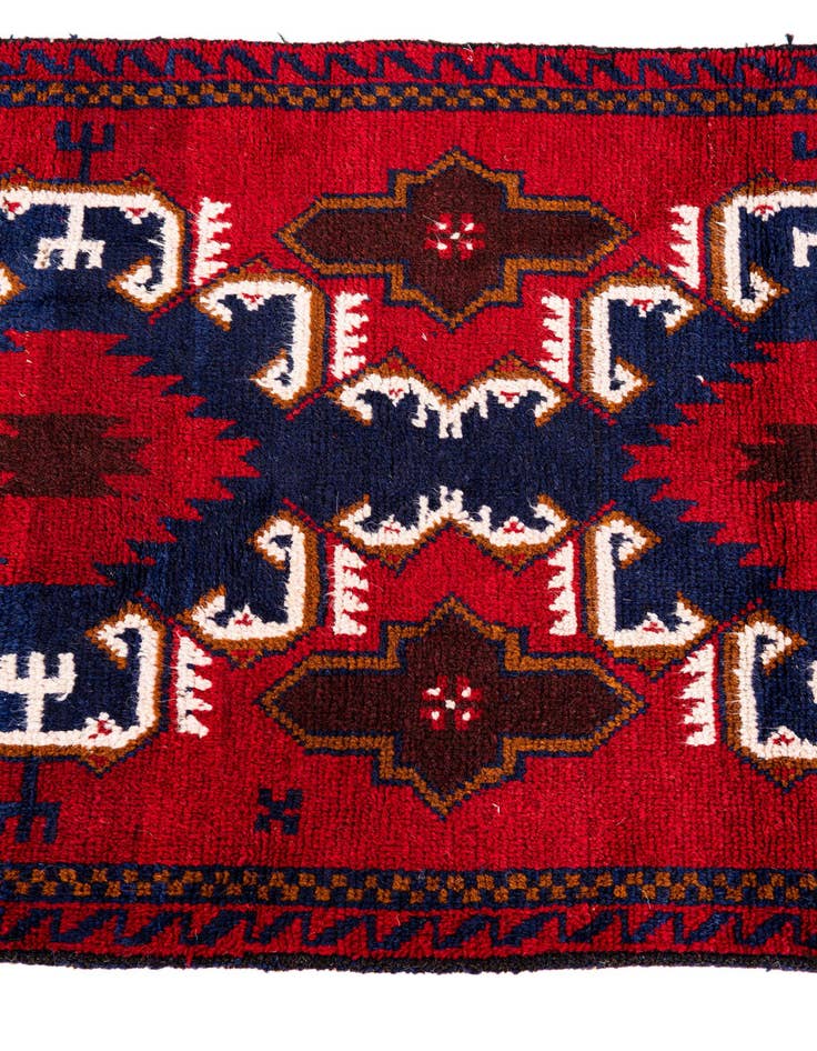 Detail image of  2' 9 x 4' 8  Hand Knotted Balouch Persian Wool Rug