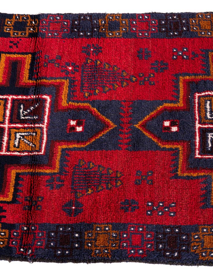 Detail image of  2' 9 x 4' 8  Hand Knotted Balouch Persian Wool Rug
